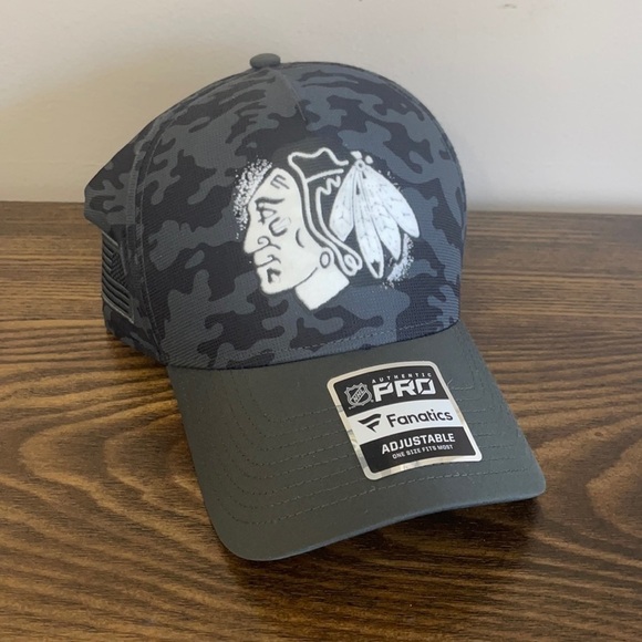NHL Chicago Blackhawks Military Appreciation Hat Cap LIKE NEW - Picture 1 of 8